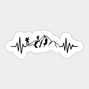 Hiking Hearbeat Mountaineering Mountains Sticker